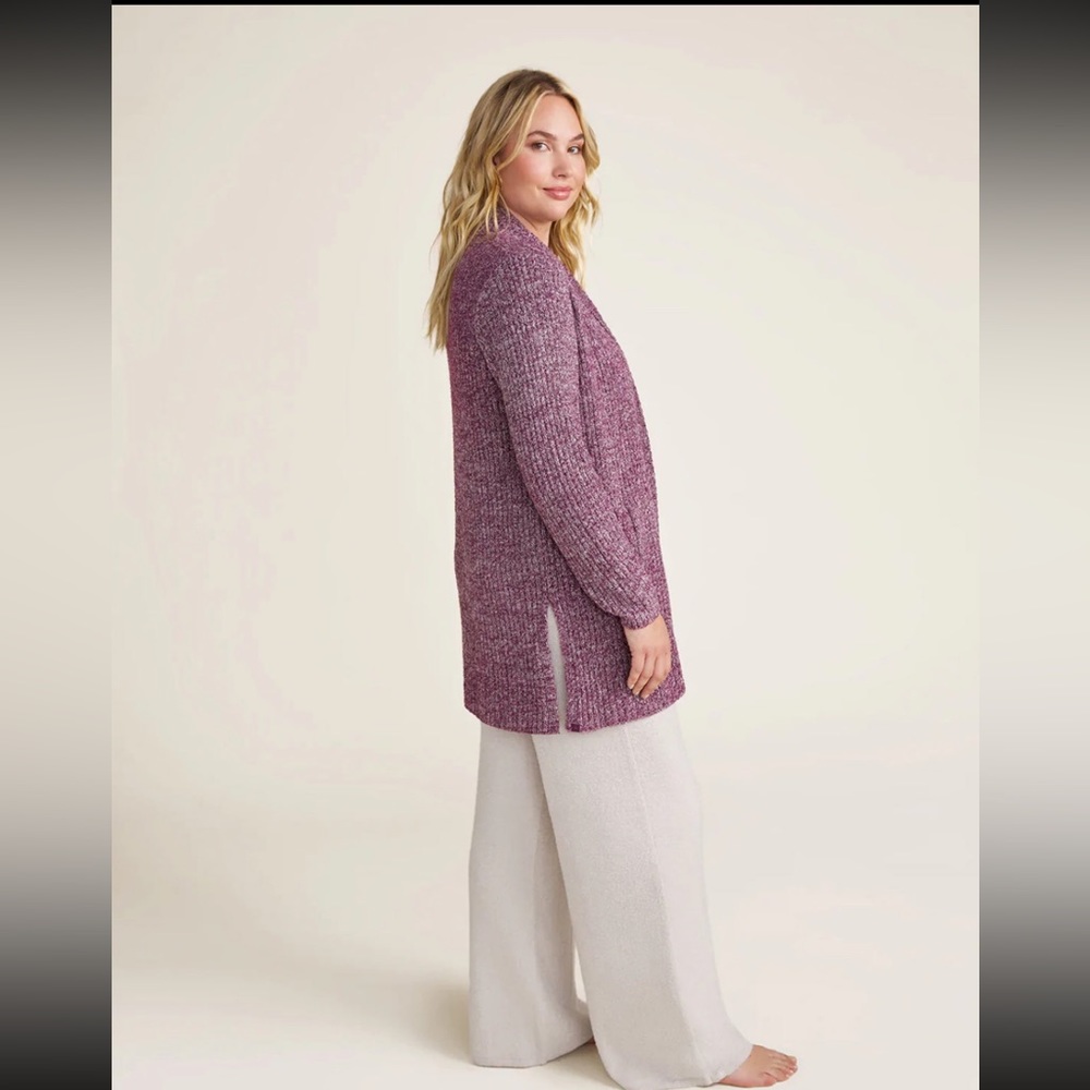 Barefoot Dreams Plum Open-Front Cozy Cardigan - Picture 2 of 7